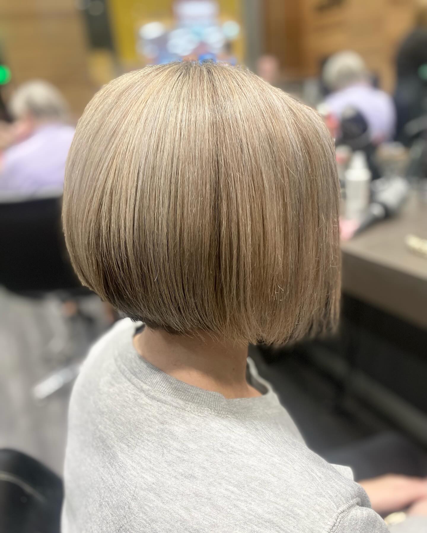 Short bronde bob with a clean line